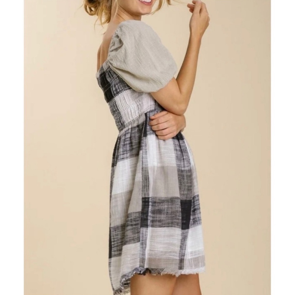 Adorable Plaid Boho Dress